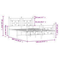 Thumbnail for Bettgestell mit Kopf- und Fußteil Metall Weiß 140x200 cm