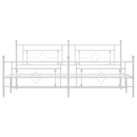 Thumbnail for Bettgestell mit Kopf- und Fußteil Metall Weiß 193x203 cm