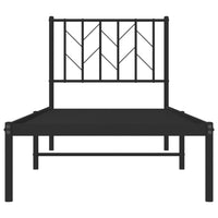 Thumbnail for Bettgestell mit Kopfteil Metall Schwarz 75x190 cm