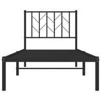 Thumbnail for Bettgestell mit Kopfteil Metall Schwarz 80x200 cm