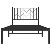 Thumbnail for Bettgestell mit Kopfteil Metall Schwarz 90x200 cm