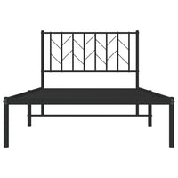 Thumbnail for Bettgestell mit Kopfteil Metall Schwarz 100x190 cm