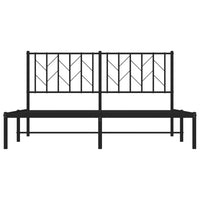 Thumbnail for Bettgestell mit Kopfteil Metall Schwarz 150x200 cm