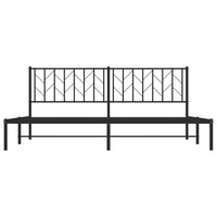 Thumbnail for Bettgestell mit Kopfteil Metall Schwarz 193x203 cm