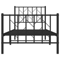 Thumbnail for Bettgestell mit Kopf- und Fußteil Metall Schwarz 80x200 cm