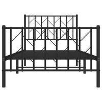 Thumbnail for Bettgestell mit Kopf- und Fußteil Metall Schwarz 90x200 cm