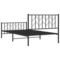 Thumbnail for Bettgestell mit Kopf- und Fußteil Metall Schwarz 107x203 cm