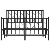 Thumbnail for Bettgestell mit Kopf- und Fußteil Metall Schwarz 120x190 cm