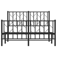 Thumbnail for Bettgestell mit Kopf- und Fußteil Metall Schwarz 120x200 cm