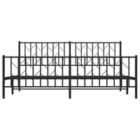 Thumbnail for Bettgestell mit Kopf- und Fußteil Metall Schwarz 183x213 cm