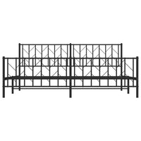 Thumbnail for Bettgestell mit Kopf- und Fußteil Metall Schwarz 193x203 cm