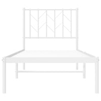 Thumbnail for Metallbett ohne Matratze mit Kopfteil Weiß 75x190 cm