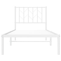 Thumbnail for Bettgestell mit Kopfteil Metall Weiß 80x200 cm