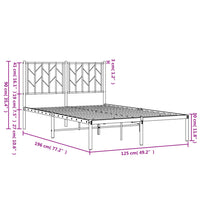Thumbnail for Bettgestell mit Kopfteil Metall Weiß 120x190 cm