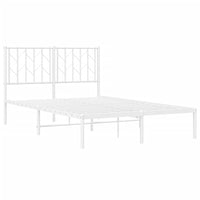 Thumbnail for Bettgestell mit Kopfteil Metall Weiß 120x200 cm