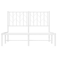 Thumbnail for Bettgestell mit Kopfteil Metall Weiß 120x200 cm