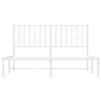 Thumbnail for Bettgestell mit Kopfteil Metall Weiß 135x190 cm