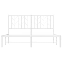 Thumbnail for Bettgestell mit Kopfteil Metall Weiß 140x190 cm