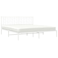Thumbnail for Bettgestell mit Kopfteil Metall Weiß 183x213 cm