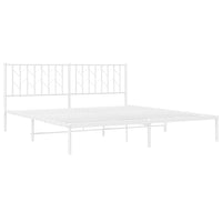 Thumbnail for Bettgestell mit Kopfteil Metall Weiß 183x213 cm