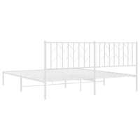 Thumbnail for Bettgestell mit Kopfteil Metall Weiß 183x213 cm