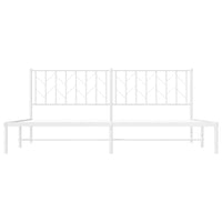 Thumbnail for Bettgestell mit Kopfteil Metall Weiß 193x203 cm