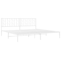 Thumbnail for Bettgestell mit Kopfteil Metall Weiß 200x200 cm