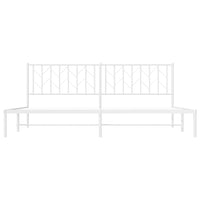 Thumbnail for Bettgestell mit Kopfteil Metall Weiß 200x200 cm