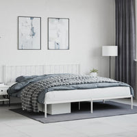 Thumbnail for Bettgestell mit Kopfteil Metall Weiß 200x200 cm