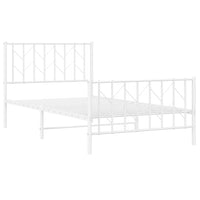 Thumbnail for Bettgestell mit Kopf- und Fußteil Metall Weiß 100x200 cm