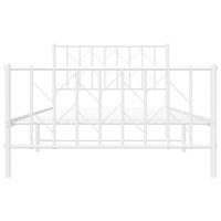 Thumbnail for Bettgestell mit Kopf- und Fußteil Metall Weiß 107x203 cm