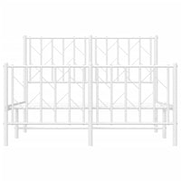 Thumbnail for Bettgestell mit Kopf- und Fußteil Metall Weiß 120x200 cm