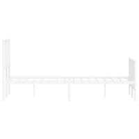Thumbnail for Bettgestell mit Kopf- und Fußteil Metall Weiß 120x200 cm