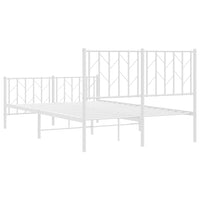 Thumbnail for Bettgestell mit Kopf- und Fußteil Metall Weiß 120x200 cm