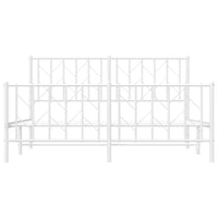 Thumbnail for Bettgestell mit Kopf- und Fußteil Metall Weiß 150x200 cm