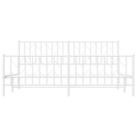 Thumbnail for Bettgestell mit Kopf- und Fußteil Metall Weiß 183x213 cm