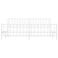Thumbnail for Bettgestell mit Kopf- und Fußteil Metall Weiß 200x200 cm
