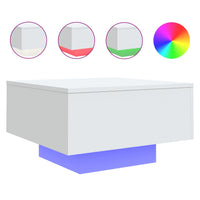 Thumbnail for Couchtisch mit LED-Leuchten Weiß 55x55x31 cm