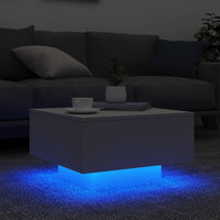 Thumbnail for Couchtisch mit LED-Leuchten Weiß 55x55x31 cm