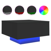 Thumbnail for Couchtisch mit LED-Leuchten Schwarz 55x55x31 cm