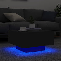 Thumbnail for Couchtisch mit LED-Leuchten Schwarz 55x55x31 cm