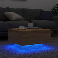 Thumbnail for Couchtisch mit LED-Leuchten Sonoma-Eiche 55x55x31 cm