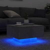 Thumbnail for Couchtisch mit LED-Leuchten Betongrau 55x55x31 cm