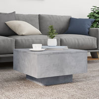 Thumbnail for Couchtisch mit LED-Leuchten Betongrau 55x55x31 cm