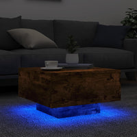 Thumbnail for Couchtisch mit LED-Leuchten Räuchereiche 55x55x31 cm