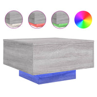 Thumbnail for Couchtisch mit LED-Leuchten Grau Sonoma 55x55x31 cm