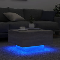 Thumbnail for Couchtisch mit LED-Leuchten Grau Sonoma 55x55x31 cm