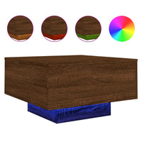 Thumbnail for Couchtisch mit LED-Leuchten Braun Eichen-Optik 55x55x31 cm