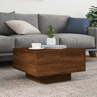 Thumbnail for Couchtisch mit LED-Leuchten Braun Eichen-Optik 55x55x31 cm