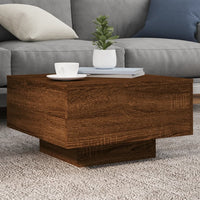 Thumbnail for Couchtisch mit LED-Leuchten Braun Eichen-Optik 55x55x31 cm